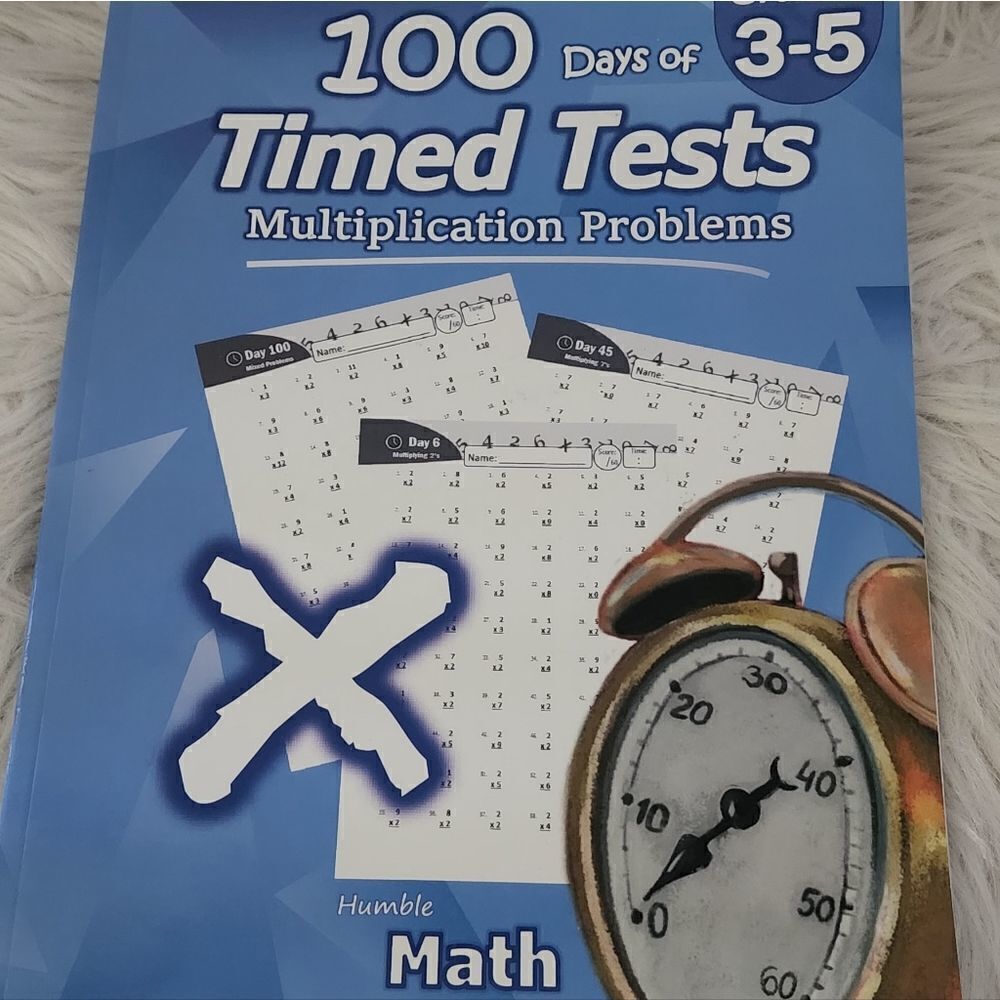 Timed tests math multiplication grades 3-5